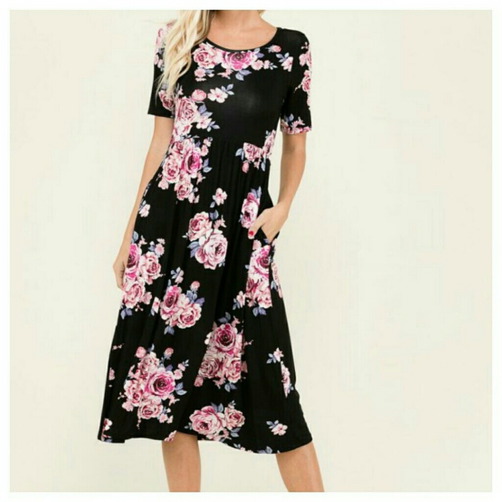 "Carrie" Floral Dress - Picture 3 of 4
